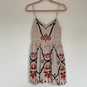 Free people embroidered boho mini dress